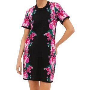 TUCKERNUCK Climbing Roses Knit Jacquard Marie Dress Size M Short Sleeves